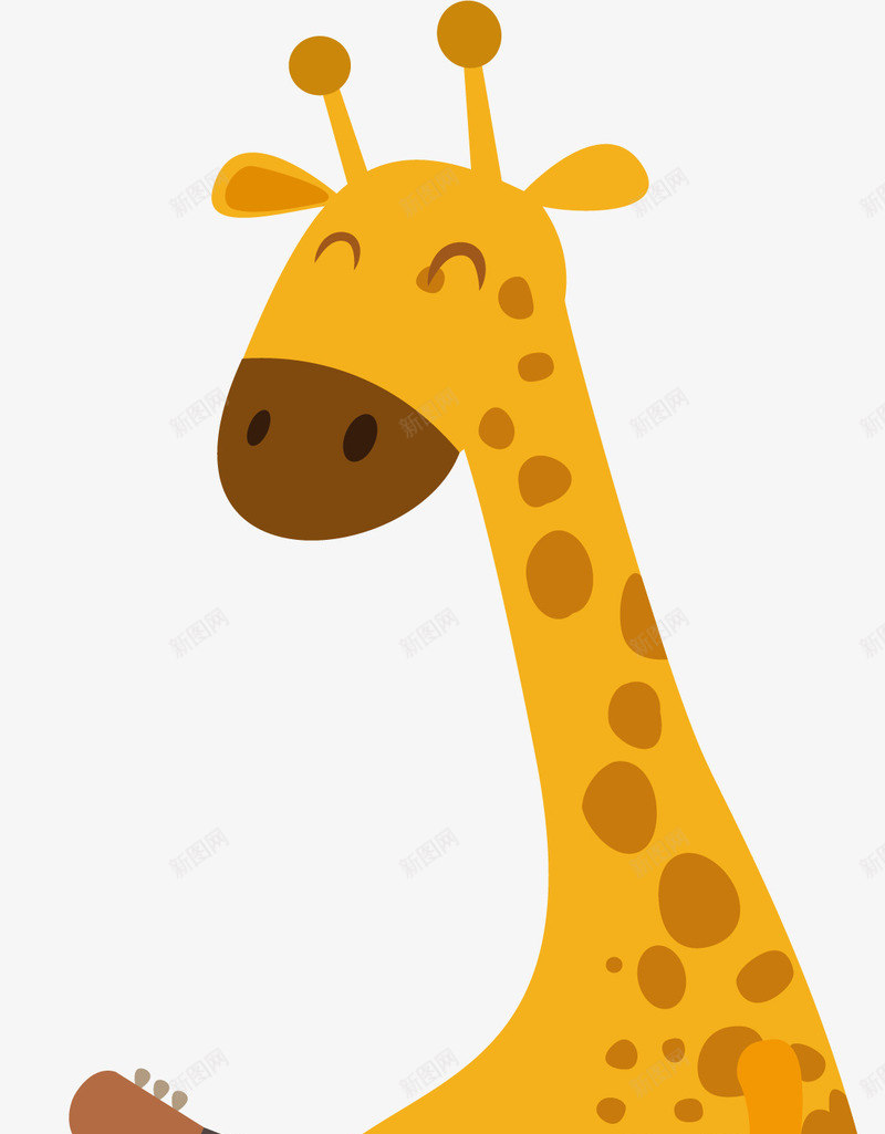 卡通动物png免抠素材_新图网 https://ixintu.com 人偶玩具 动物 卡通动物 卡通手绘 可爱 笑脸人偶 长颈鹿