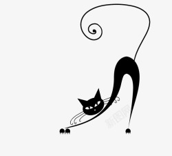 黑色性感卡通猫咪素材