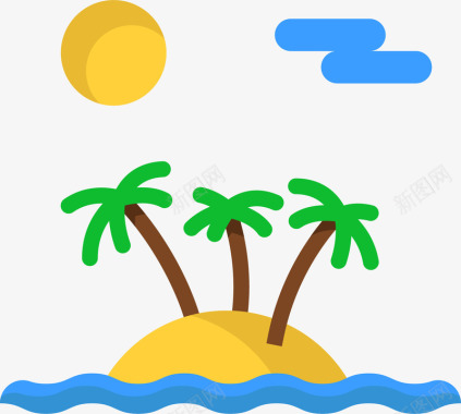岛屿椰树图标图标