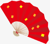 日式和风红色扇子素材