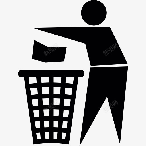 扔到纸篓图标png_新图网 https://ixintu.com 回收垃圾 垃圾回收指令 迹象