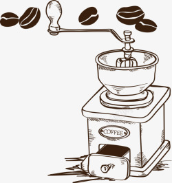 现磨咖啡手绘现磨咖啡机高清图片