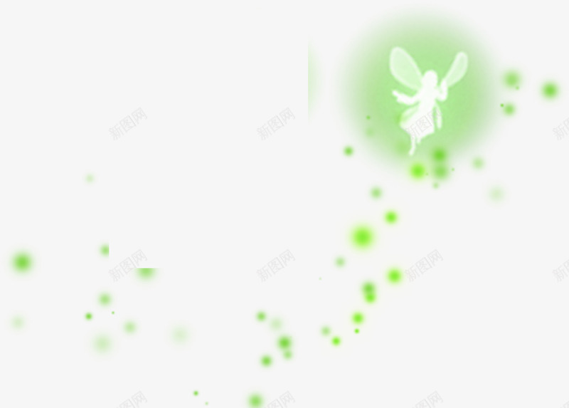 绿色效果翅膀萤火虫png免抠素材_新图网 https://ixintu.com 效果 绿色 翅膀 萤光 萤火虫