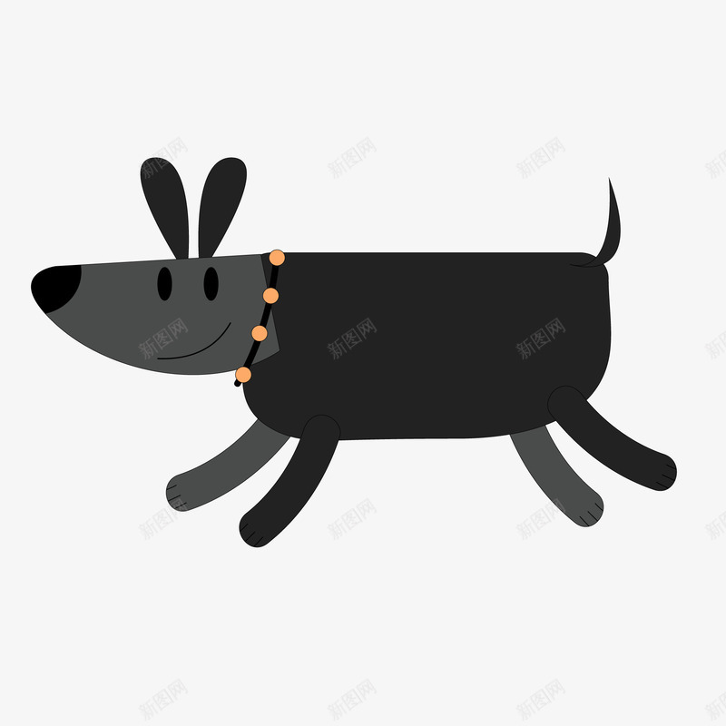 卡通黑色的小狗侧面矢量图ai免抠素材_新图网 https://ixintu.com 侧面 动物设计 小狗 标签设计 贴纸设计 黑色 矢量图