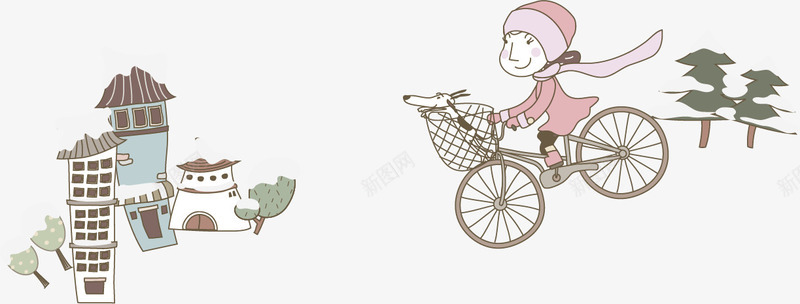 带着小狗骑车去旅游png免抠素材_新图网 https://ixintu.com 女孩 小狗 插画 旅游 自行车 骑车