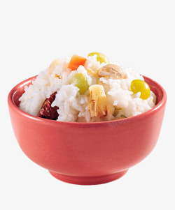瓷碗红枣雪豆蒸大米饭高清图片