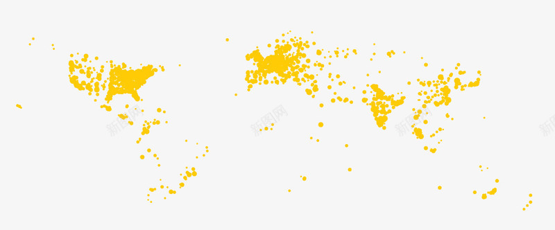 黄色散状排布图png免抠素材_新图网 https://ixintu.com 色散