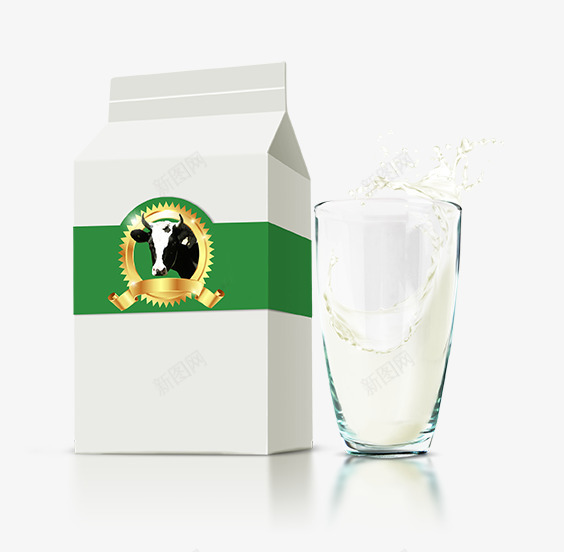 牛奶包装效果图PSDpsd_新图网 https://ixintu.com psd 牛奶 牛奶包装效果图PSD 白色 盒装牛奶 绿色 黄色