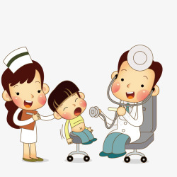 看医生的小男孩素材