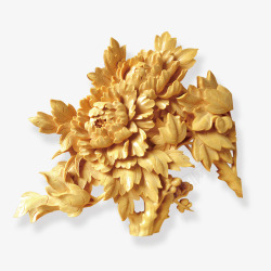 典雅的牡丹金色牡丹高贵典雅大气立体装高清图片