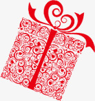 花草包装礼盒红色手绘花纹礼盒包装高清图片