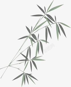 水墨创意竹叶素材