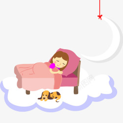 睡眠宣传海报在云朵上睡觉的女孩高清图片