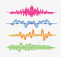 彩色均衡器彩色声波均衡器波纹矢量图高清图片