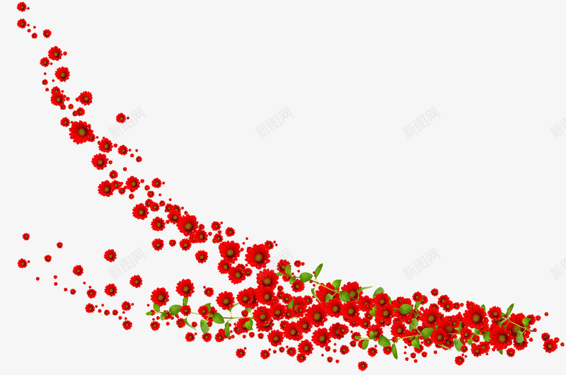 红色花朵元素psd免抠素材_新图网 https://ixintu.com 漂浮 炫酷素材 精美素材 红色 花朵