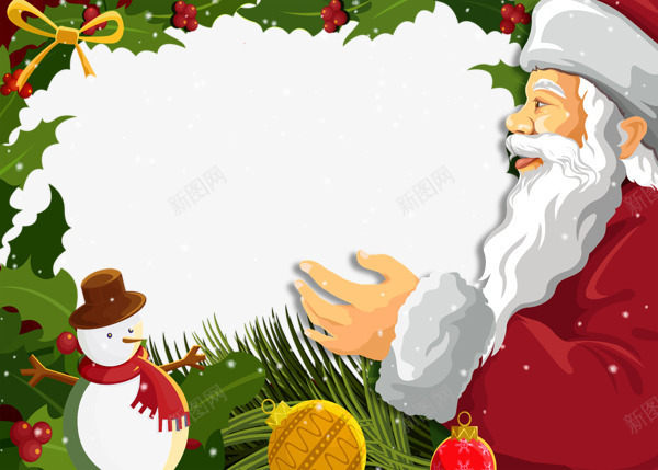 圣诞老人明信片背景png免抠素材_新图网 https://ixintu.com 圣诞老人 圣诞装饰 背景 雪人