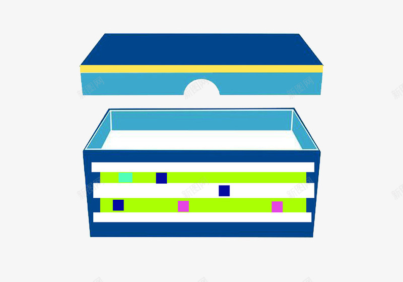 打开的方形盒子png免抠素材_新图网 https://ixintu.com 包装盒 拆开的盒子 拆礼盒 方盒子 礼物盒子 礼盒 蓝色 蓝色盒子 装礼物的盒子