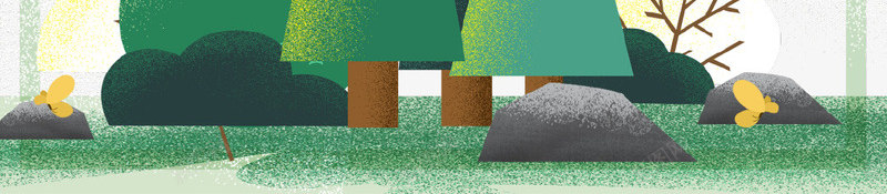 绿色手绘创意春季海报边框png设计背景_新图网 https://ixintu.com 创意设计 大树 大自然 手绘 春季 树叶 绿色 边框
