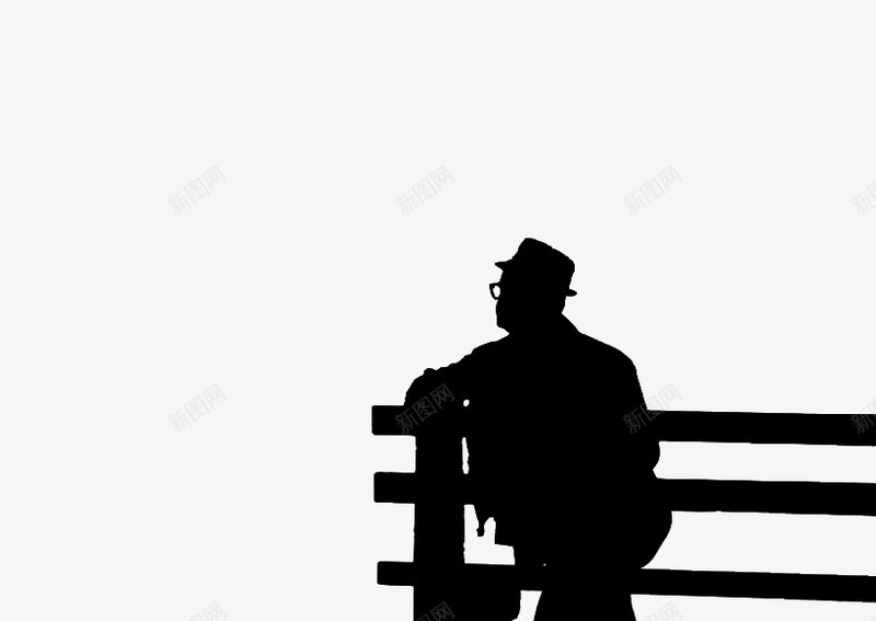 坐着的老人剪影png免抠素材_新图网 https://ixintu.com 剪影 坐着的人 坐着的老人 老人 老人剪影