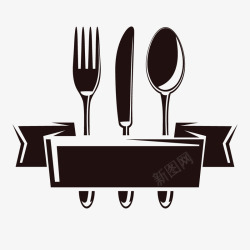 厨房里的不锈钢用品不锈钢刀叉西餐宣传用标矢量图图标高清图片