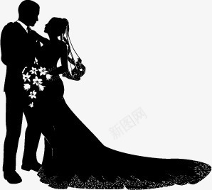 黑色结婚情侣png免抠素材_新图网 https://ixintu.com 情侣 结婚 黑色