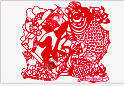 红色福字窗花素材