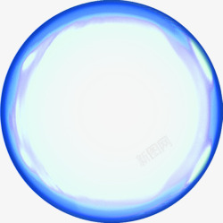 蓝色手绘圆形泡泡装饰素材