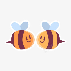 透明花蜜一对小蜜蜂高清图片