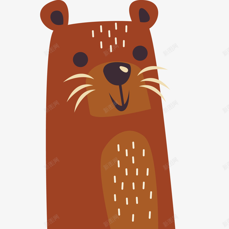 卡通可爱的棕熊矢量图ai免抠素材_新图网 https://ixintu.com 卡通 可爱 大自然 小动物 微笑 扁平化 棕熊 森林 矢量图