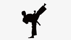 中国武术跆拳道人物剪影矢量图高清图片