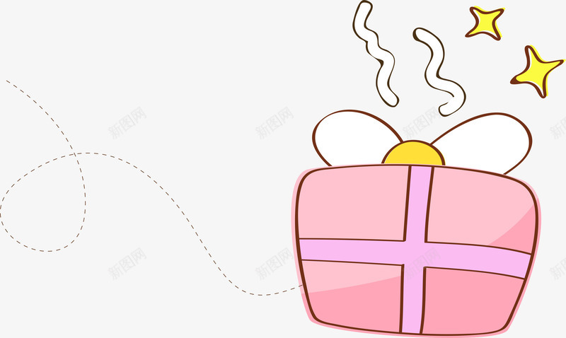 粉色礼盒png免抠素材_新图网 https://ixintu.com AI 卡通 可爱 手绘 插画 星星 礼包 礼品 礼物 礼盒 粉红 粉色 线条