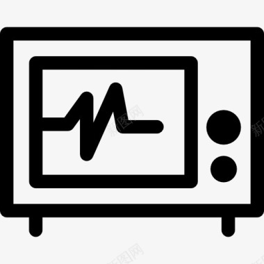 生命线在电视监视屏幕医疗程序图标图标