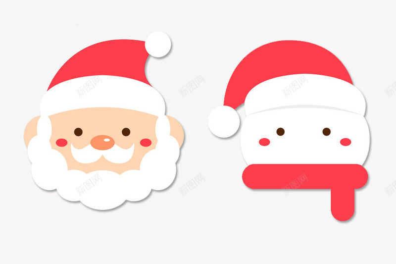 可爱圣诞老人雪人png免抠素材_新图网 https://ixintu.com 卡通 圣诞老人 节日元素 雪人