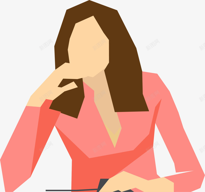 人物插画坐着的女人png免抠素材_新图网 https://ixintu.com 人物插画 坐着的女人 性感女人 手拿对话机 棱角 美丽女人