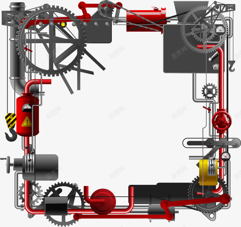 齿轮与管道边框矢量图eps免抠素材_新图网 https://ixintu.com 卡通齿轮 工业 管道 管道边框 齿轮 矢量图