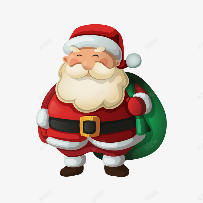 圣诞老人矢量图ai免抠素材_新图网 https://ixintu.com 圣诞节 圣诞节老公公 圣诞颜色 矢量图 背包袱的圣诞老人 背着包袱 节日