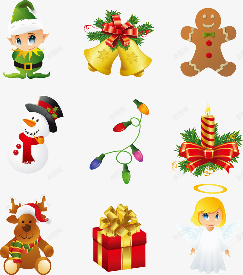 圣诞节元素png免抠素材_新图网 https://ixintu.com 人物 圣诞树 圣诞节 天使 房子 手套 礼物 节日 蜡烛 雪人 雪橇 雪花 麋鹿