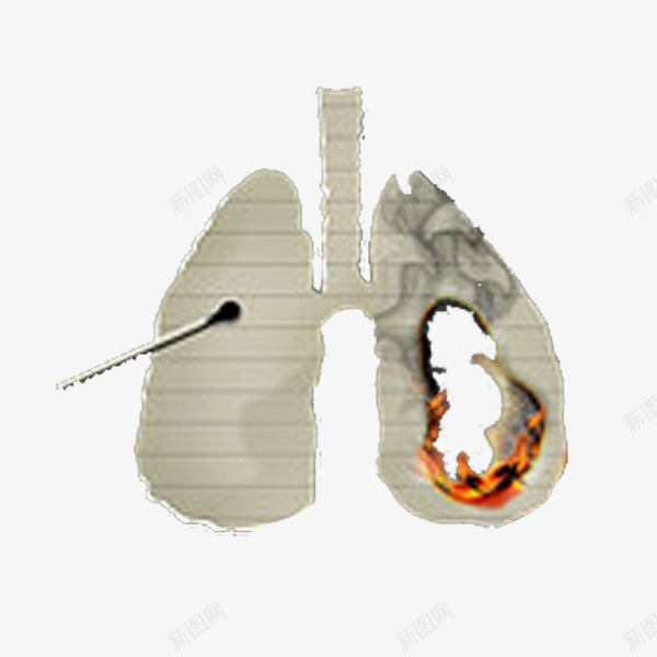 手绘吸烟者被点着的肺部png免抠素材_新图网 https://ixintu.com 健康 吸烟有害健康 吸烟的肺 戒烟 手绘 火柴 禁烟 肺部图