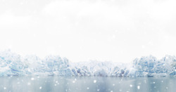 冰面背景雪花飘落在冰面上高清图片