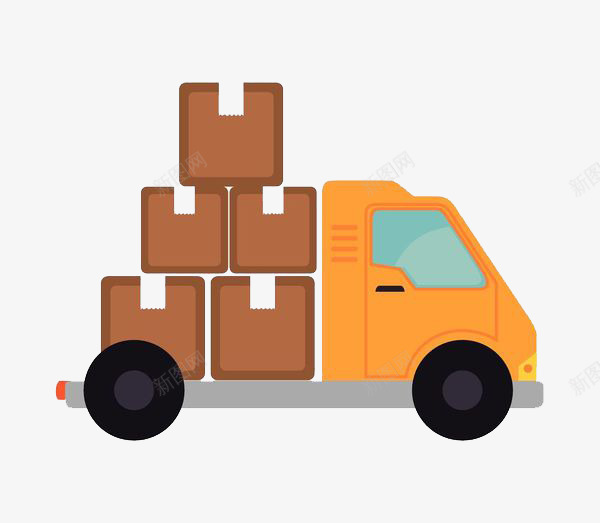 运送货物产品png免抠素材_新图网 https://ixintu.com 产品 创意 卡通手绘 拉货 汽车 流通 货物 货车 运送