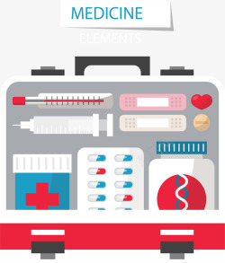 医疗急救药箱海报矢量图素材