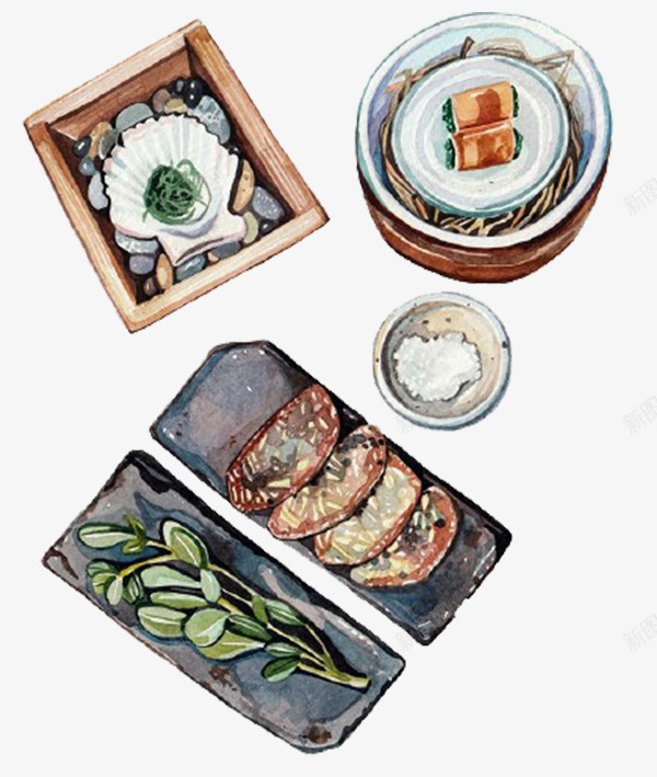 卡通海鲜食物png免抠素材_新图网 https://ixintu.com 午餐 小菜 海鲜 食物