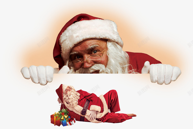 可改可拆圣诞老人礼包png免抠素材_新图网 https://ixintu.com 偷看圣诞老人 卧圣诞老人 可改可拆素材 圣诞老人 礼包