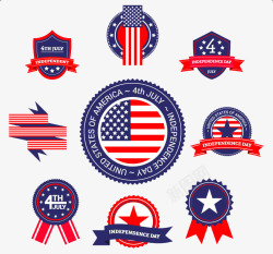 美国标签数个美国劳动节特色徽章高清图片