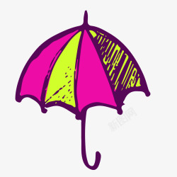 彩色雨伞彩色手绘雨伞元素矢量图高清图片