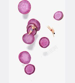 切片的紫薯紫薯切片背景高清图片