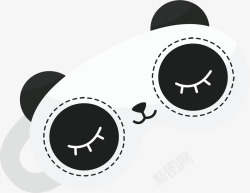 熊猫眼罩卡通眼罩矢量图高清图片