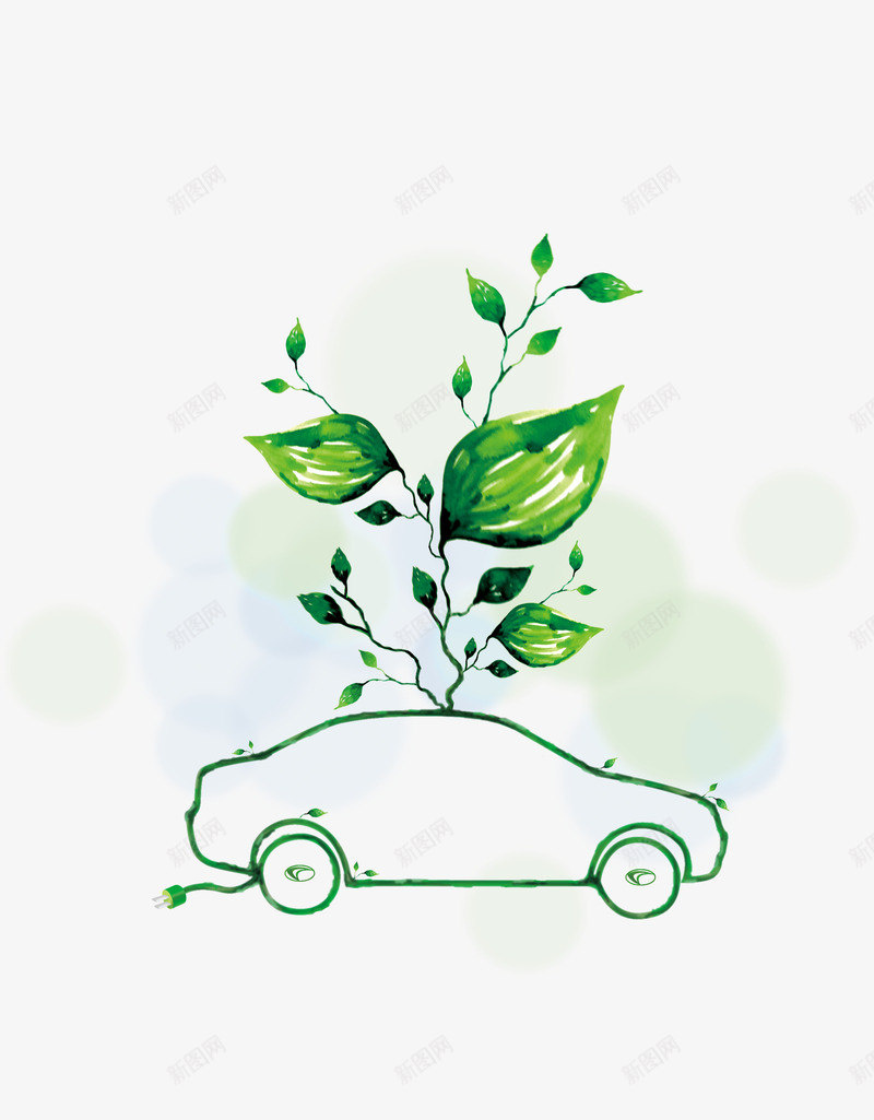 手绘绿色环保汽车png免抠素材_新图网 https://ixintu.com 创意 广告设计模板 手绘绿色环保汽车 海报设计 环保 绿色 节能减排