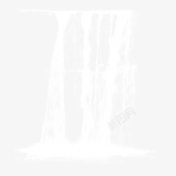 飞流磅礴大气装饰图案白色瀑布高清图片