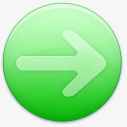 圆形常用按钮绿色图标向右按钮图标